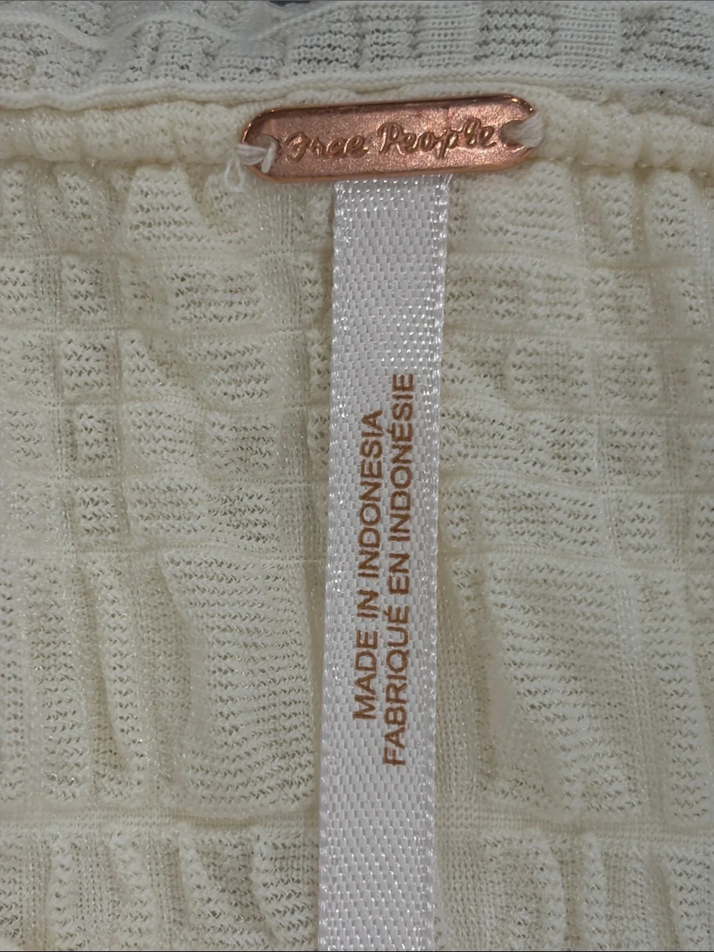 Free People Cream Off-Shoulder Ruffle Tie Camisole